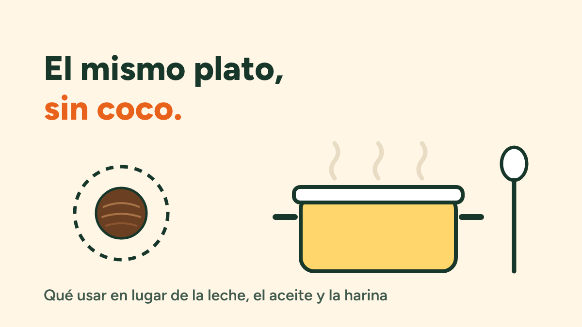 Cocinar sin coco: qué usar en lugar de la leche, el aceite y la harina