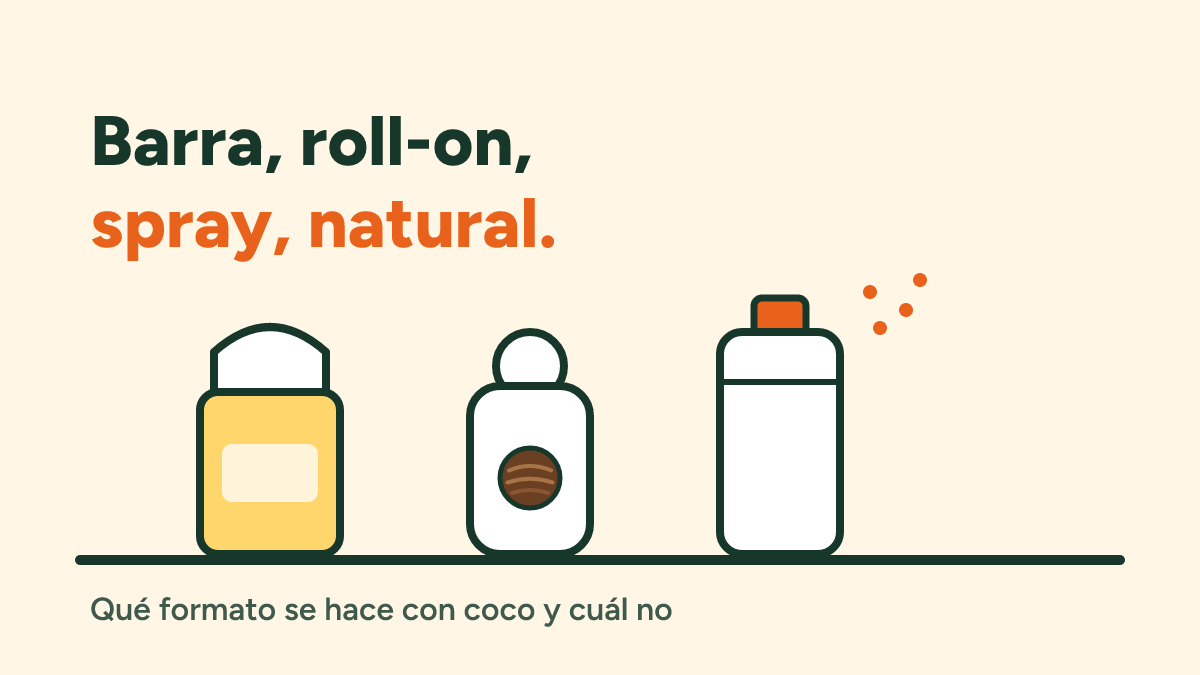 Desodorante y alergia al coco: barra, gel, roll-on, spray y «natural»