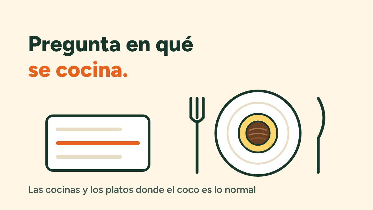 Comer fuera con alergia al coco: dónde el coco es lo normal