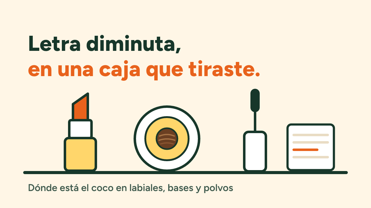 Maquillaje y alergia al coco: labial, base, máscara y polvos