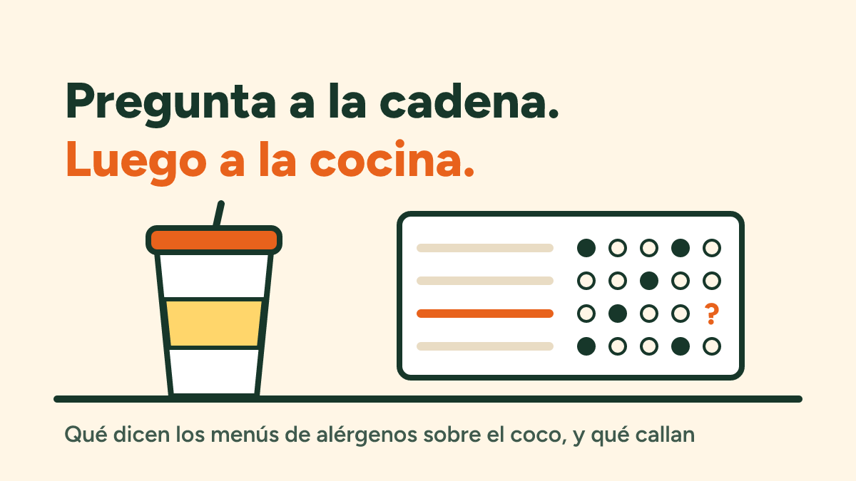 Cadenas de restaurantes y cafeterías con alergia al coco: lo que el menú de alérgenos no te dice