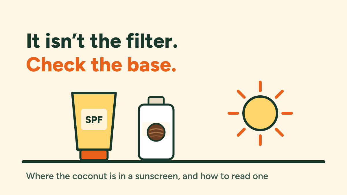 Sunscreen and coconut allergy: it's the base, not the filter