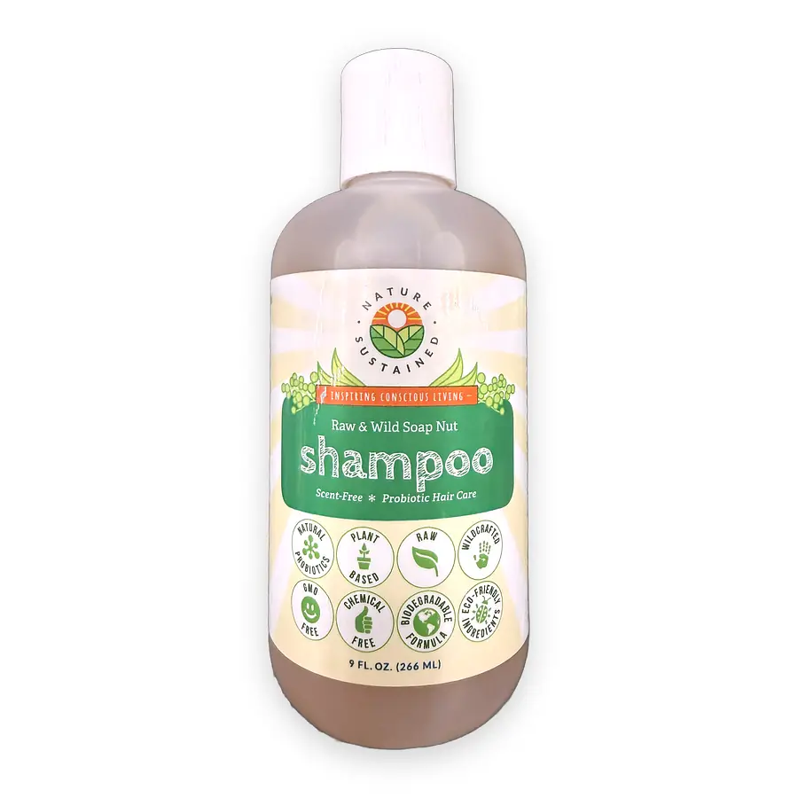 Nature Sustained Raw & Wild Soap Nut Shampoo, scent-free (266 ml)