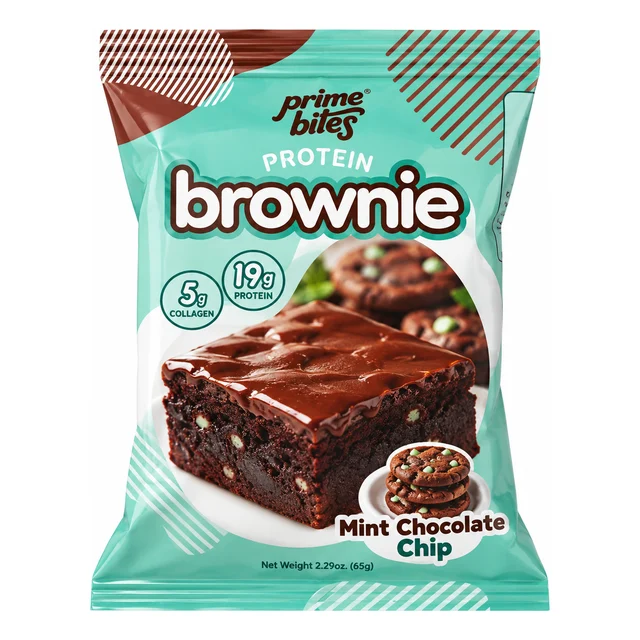 Prime Bites Protein Brownie, Mint Chocolate Chip (65 g)